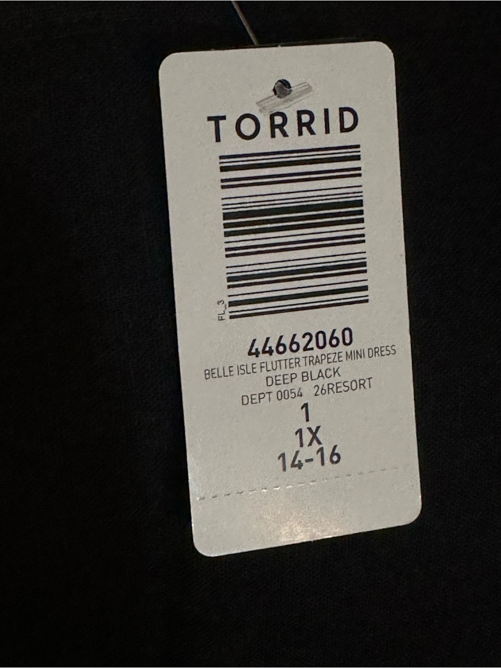 torrid Deep Black Belle Isle Flutter Trapeze Mini Dress 1X NWT - Picture 10 of 10
